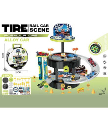 Трек 6686 (80/2) 38 елементів, парковка, 1 машинка, дорожні знаки, у боксі