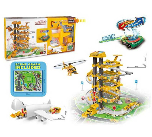 Трек 660 А-302 (10/2) 5 поверхів, 2 машинки, 1 машинка змінює колір, літак, автоматичний підіймач, світло, звук, аксесуари, в коробці – в наличии! Купите сейчас у KAZKOVA