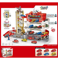 Трек Е 7004 / В 6003 (4) 4 поверхи, 6 машинок, автоматичний підіймач, світло, звук, англійська озвучка, в коробці