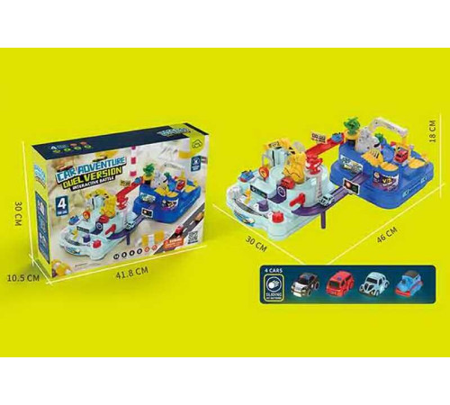 Парковка 207 A (18) 4 машинки, подвійна, підсвічування, механічний принцип керування, в коробці – в наличии! Купите сейчас у KAZKOVA