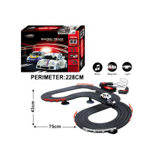 Трек на радіокеруванні JJ. 11-2 (12) 2 машинки, 2 джойстика, розмір треку 75х43 см, на батарейках, адаптер для заряду, масштаб 1:64, в коробці