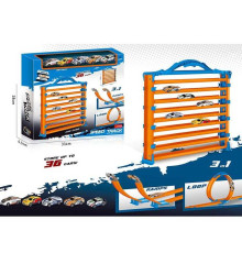 Трек 990 (36) 3в1, трампліни, трюкові петлі, 5 металопластикових машинок, в коробці