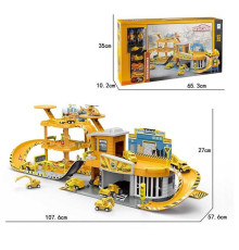 Трек 660 A-199 (6) 82 деталі, металопластикові вертоліт, мотоцикл, екскаватор, бетонозмішувач, фігурки будівельників, наліпки, в коробці