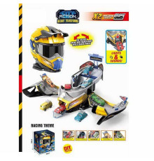 Гараж SK 637 SB (12) шолом-трансформер, світлозвукові ефекти, 2 машинки, в коробці