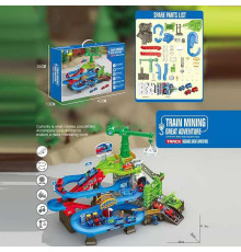 Трек ZX 002 A (12) автоматичний підіймач, 2 режими роботи, механічний кран-підіймач обертається по колу, мелодія, машина-маніпулятор, машинки, тріскачка, в коробці