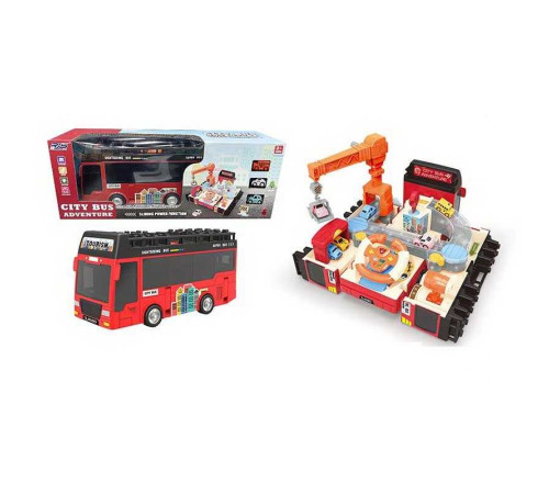 Трейлер із треком SJ 680 A-1 (12) 3 машинки, звуки, мелодії, підсвічування, кермо, рухливі елементи, механічний підіймальний кран, коробці – в наличии! Купите сейчас у KAZKOVA