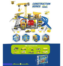 Трек P 979 A (5) 8 машинок, функціональний підйомний кран, рухливі елементи, аксесуари, в коробці