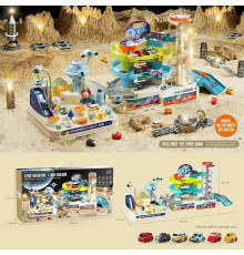 Трек T 915 A (8) "Космічна станція", підсвічування, весела пісенька, автоматичний підіймач, 6 машинок, важелі та кнопки, в коробці