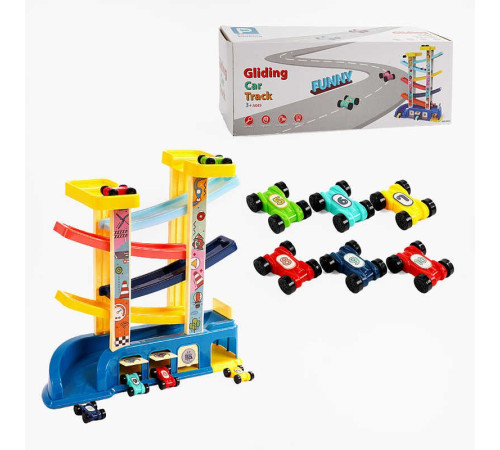 Трек 9906 (36) 6 машинок, 4 рівні, гараж, наліпки, в коробці – в наличии! Купите сейчас у KAZKOVA