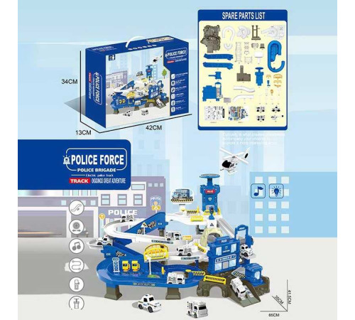 Трек ZX 005 A (12) “Поліцейська станція”, звук, підсвічування, механічний ліфт, автоматичний підйомник, 4 моделі мінітранспорту, в коробці – в наличии! Купите сейчас у KAZKOVA Трек ZX 005 A (12) “Поліцейська станція”, звук, підсвічування, механічний ліфт, автоматичний підйомник, 4 моделі мінітранспорту, в коробці – в наличии! Купите сейчас у KAZKOVA