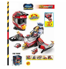 Гараж SK 637 XB (12) шолом-трансформер, світлозвукові ефекти, 2 машинки, в коробці