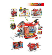 Трек SK 120 X (12) 3 рівні, 4 машинки, звуки, підсвічування, рухливі елементи, муляжі оточення, наліпки, в коробці