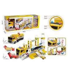 Трек 660 S-19 (12/2) "Спецтехніка", розмір: 50х38х31 см, вантажівка, інерція, підсвічування, звуки, 8 моделей машин, довжина: 4 см, наліпки, в коробці