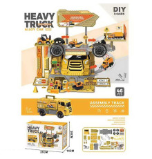 Трек 6661 (36/2) "Будівництво", 2в1, вантажівка+трек, 46 елементів, металопластикова машинка, пластикові колеса, в коробці