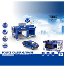 Гараж "Поліція" CLM 556 (8) рація, світло, звук, металопластикова машина, в коробці