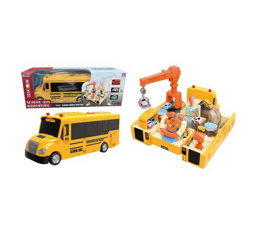 Трейлер із треком SJ 682 B-1 (12) 3 машинки, звуки, мелодії, підсвічування, кермо, рухливі елементи, механічний підіймальний кран, коробці – в наличии! Купите сейчас у KAZKOVA