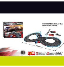 Трек JJ 203-1 (8) 2 машинки, 2 джойстики, на батарейках, розмір треку 96,5х48,3 см, масштаб 1:43, в коробці