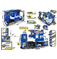 Парковка 660 S-27 (8/2) трек, механічний підіймач, підсвічування, звуки, на батарейках, рухомі елементи, металопластикова машинка та гелікоптер, механічна пушка, 3 м’яких патрони, в коробці