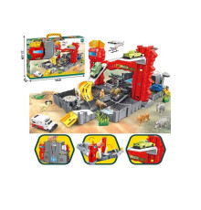 Трек SY 9944 (36/2) машинки, тварини, наліпки, в коробці