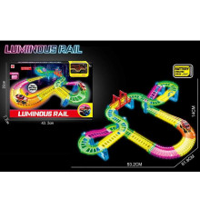 Трек 888-132 (36) 74 елементи, люмінесцентний, машинка на батарейці, підсвічування, в коробці