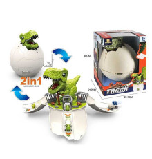 Трек LT 045 (24/2) “Динозавр”, 4 машинки, механічний запуск машинок, звук, світло, в коробці