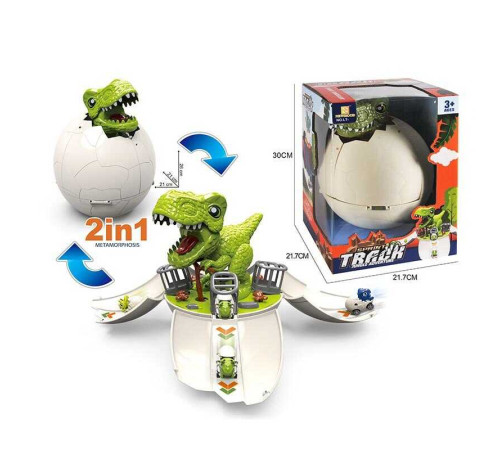 Трек LT 045 (24/2) “Динозавр”, 4 машинки, механічний запуск машинок, звук, світло, в коробці – в наличии! Купите сейчас у KAZKOVA
