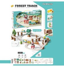 Трек 7728 А (10) 62 елементи, магнітне з’єднання, вантажівка, 2 причепи, 2 вантаж, на батарейках, трек, аксесуари, в коробці