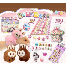 Набір для творчості L 5363 (120/2) 2 види, герой, папір, наліпки, прикраси, наліпки на нігті, пляшечка, в коробці