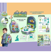 Набір лікаря DL 9971 (36/2) герой, аксесуари лікаря, стетоскоп, шприц, окуляри, ігрова платформа, висувна ручка, ремінець, на колесах, у валізі