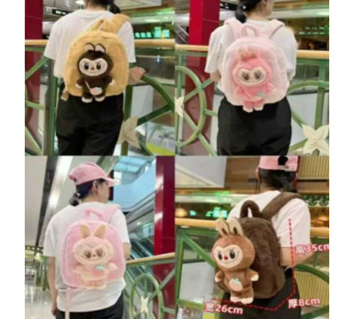 Рюкзак M 18939 (100) герой, розмір - 26х8х35 см, 1 відділення, на блискавці, м’яке хутро, текстильна петля, регульовані лямки, синтепон, рухомі елементи, в пакеті, ВИДАЄТЬСЯ ТІЛЬКИ МІКС ВИДІВ