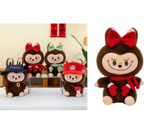 М`яка іграшка M 19514 (80) герой, розмір - 23х15х36 см, м’яке хуро, синтепон, вишите обличчя, бантик, шарфик, рукавички, ВИДАЄТЬСЯ ТІЛЬКИ МІКС ВИДІВ