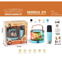 Караоке K 52 A (100/2) 1 мікрофон, вбудований акумулятор, Bluetooth, слот для TF-Card, роз’єм type-С, AUX, зміна голосу, регулювання гучності та підсвічування, в коробці, ВИДАЄТЬСЯ ТІЛЬКИ МІКС ВИДІВ