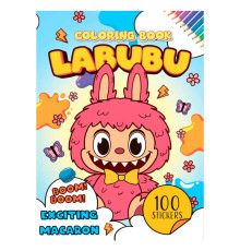 гр Розмальовка 100 наліпок "Лабубу 2" 6922203547530 (50) "Jumbi", 16 сторінок + 2 сторінки наліпок
