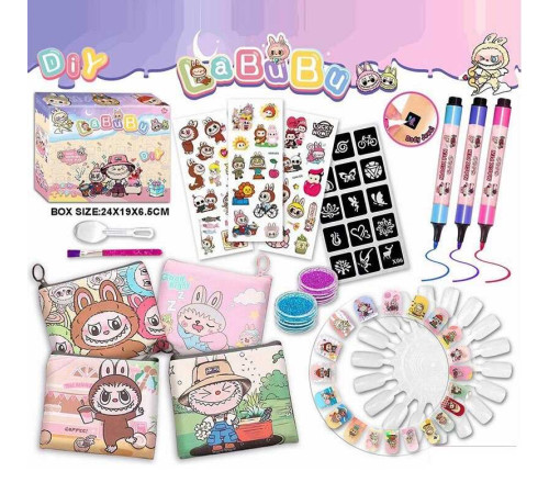 Набір прикрас L 5341 (120/2) герой, блискітки, накладні нігті, наліпки, косметичка, пензлик, фломастери, в коробці, ВИДАЄТЬСЯ ТІЛЬКИ МІКС ВИДІВ