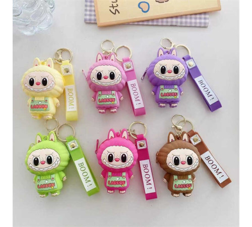 Гаманець C 75018 (600) ЦІНА ЗА 1 ШТУКУ, брелок, гумовий, металевий карабін та кільце, силіконовий ремінець, в пакеті, МІКС ВИДІВ