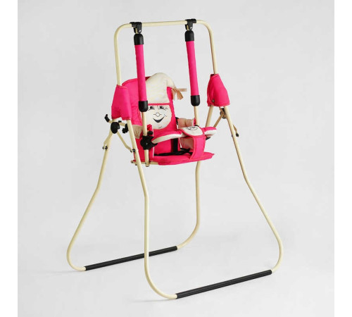 гр Гойдалка підлогова "Алінка" 204921 (1) малиново-бежевий, бежевий каркас, у пакеті