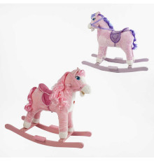 Качалка-гойдалка музична B 38762 (8) 2 кольори, “Поні”, 73х28х66 см, підсвічування, пісня англ. мовою, рухається хвіст, відкривається рот, в пакеті