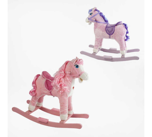 Качалка-гойдалка музична B 38762 (8) 2 кольори, “Поні”, 73х28х66 см, підсвічування, пісня англ. мовою, рухається хвіст, відкривається рот, в пакеті