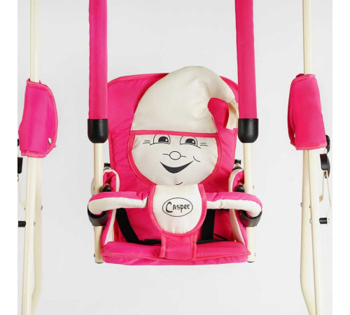 гр Гойдалка підлогова "Алінка" 204921 (1) малиново-бежевий, бежевий каркас, у пакеті