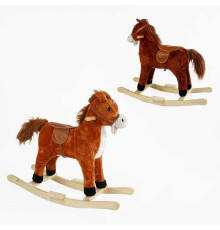 Качалка-гойдалка музична B 38771 (8) 2 кольори, “Кінь”, 73х28х68 см, підсвічування, звуки, рухається хвіст, відкривається рот, в пакеті