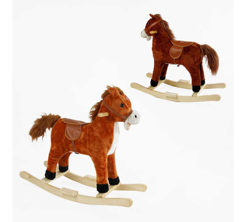 Качалка-гойдалка музична B 38771 (8) 2 кольори, “Кінь”, 73х28х68 см, підсвічування, звуки, рухається хвіст, відкривається рот, в пакеті