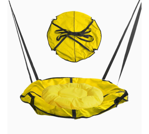 гр Гойдалка-гамак, колір жовтий GL 270895 (1) D подушки = 60 см, подушка з водонепроникного матеріалу, 120-150 кг, ремінці, D чохла = 105 см, знімний чохол, в пакеті