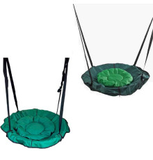 гр Гойдалка-гамак, колір зелений GL 270895 (1) 2 кольори, D подушки = 60 см, подушка з водонепроникного матеріалу, 120-150 кг, ремінці, D чохла = 105 см, знімний чохол, в пакеті ВИДАЄТЬСЯ МІКС ВИДІВ