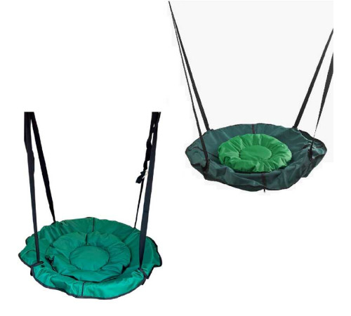 гр Гойдалка-гамак, колір зелений GL 270895 (1) 2 кольори, D подушки = 60 см, подушка з водонепроникного матеріалу, 120-150 кг, ремінці, D чохла = 105 см, знімний чохол, в пакеті ВИДАЄТЬСЯ МІКС ВИДІВ