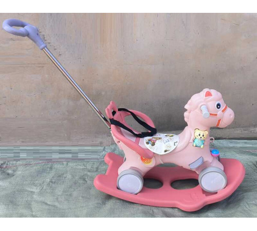 Гойдалка 2в1 F-51099 (8) каталка, батьківська ручка, музична іграшка, звук, підсвічування, пісні англійською, у пакеті – в наличии! Купите сейчас у KAZKOVA