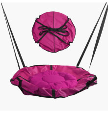 гр Гойдалка-гамак, колір малиновий GL 270895 (1) D подушки = 60 см, подушка з водонепроникного матеріалу, 120-150 кг, ремінці, D чохла = 105 см, знімний чохол, в пакеті