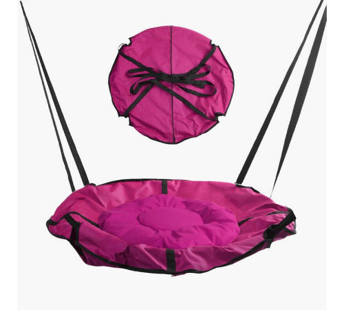 гр Гойдалка-гамак, колір малиновий GL 270895 (1) D подушки = 60 см, подушка з водонепроникного матеріалу, 120-150 кг, ремінці, D чохла = 105 см, знімний чохол, в пакеті