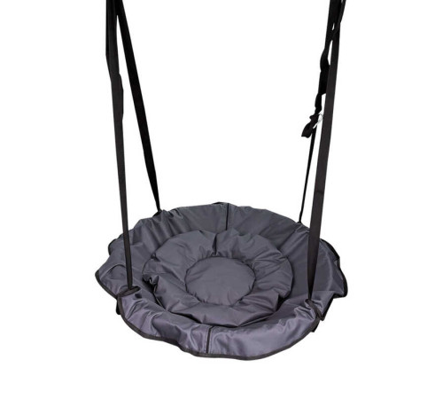 гр Гойдалка-гамак, колір сірий GL 270895 (1) 2 кольори, D подушки = 60 см, подушка з водонепроникного матеріалу, 120-150 кг, ремінці, D чохла = 105 см, знімний чохол, в пакеті ВИДАЄТЬСЯ МІКС ВИДІВ