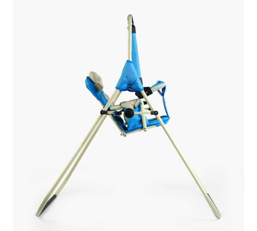 гр Гойдалка підлогова "Алінка" 209155 (1) синій каркас, бежева матерія, бежевий гномик, в пакеті