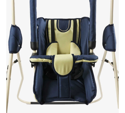 гр Гойдалка 0-м "Алінка" 207274 (1) темно-синя, з жовтим на беж.рамі, зміна положення спинки "сидячи/лежачи", у пакеті